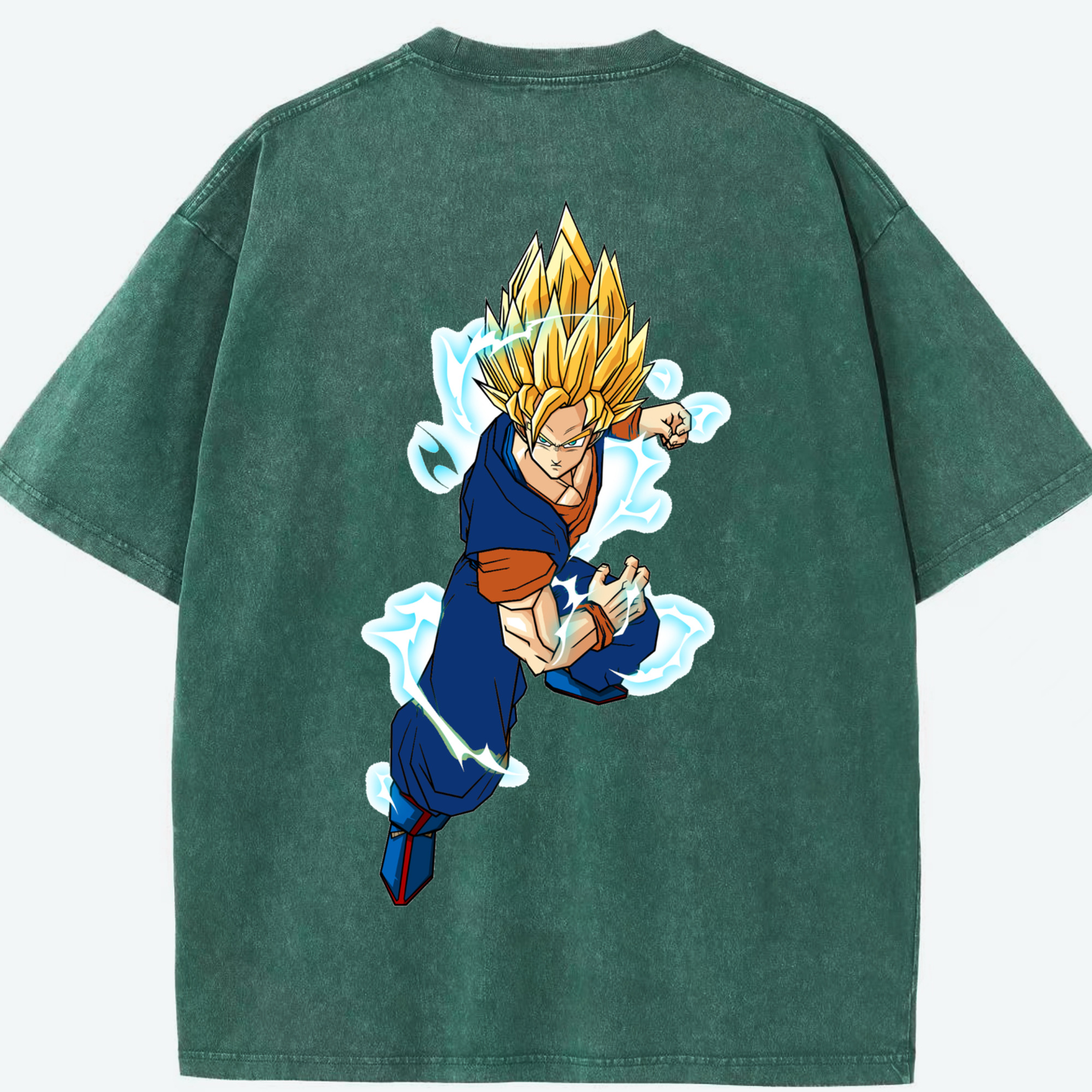 （画像用） ドラゴンボール 孫 悟飯（そんごはん）DRAGON BALL Son Gohan 綿100% ヴィンテージ風 半袖Tシャツ（背面プリント）